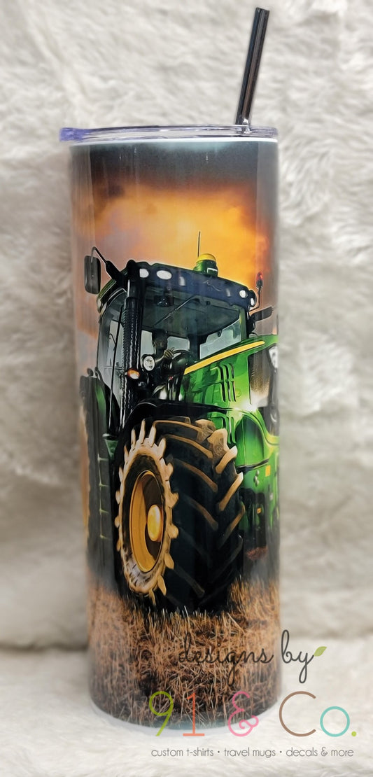 Tractor Sunset Tumbler