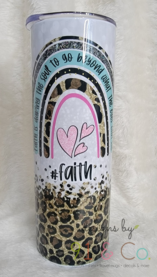 #FAITH Rainbow & Cross Tumbler