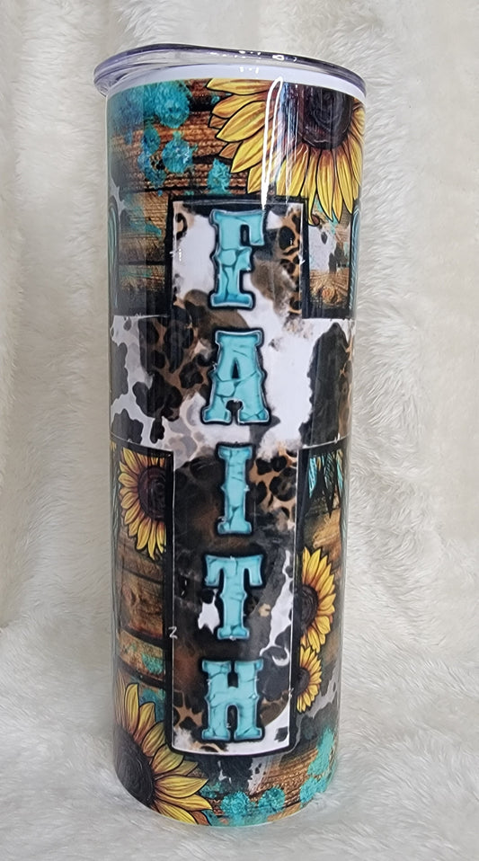 Western, Faith, Sunflowers Tumbler